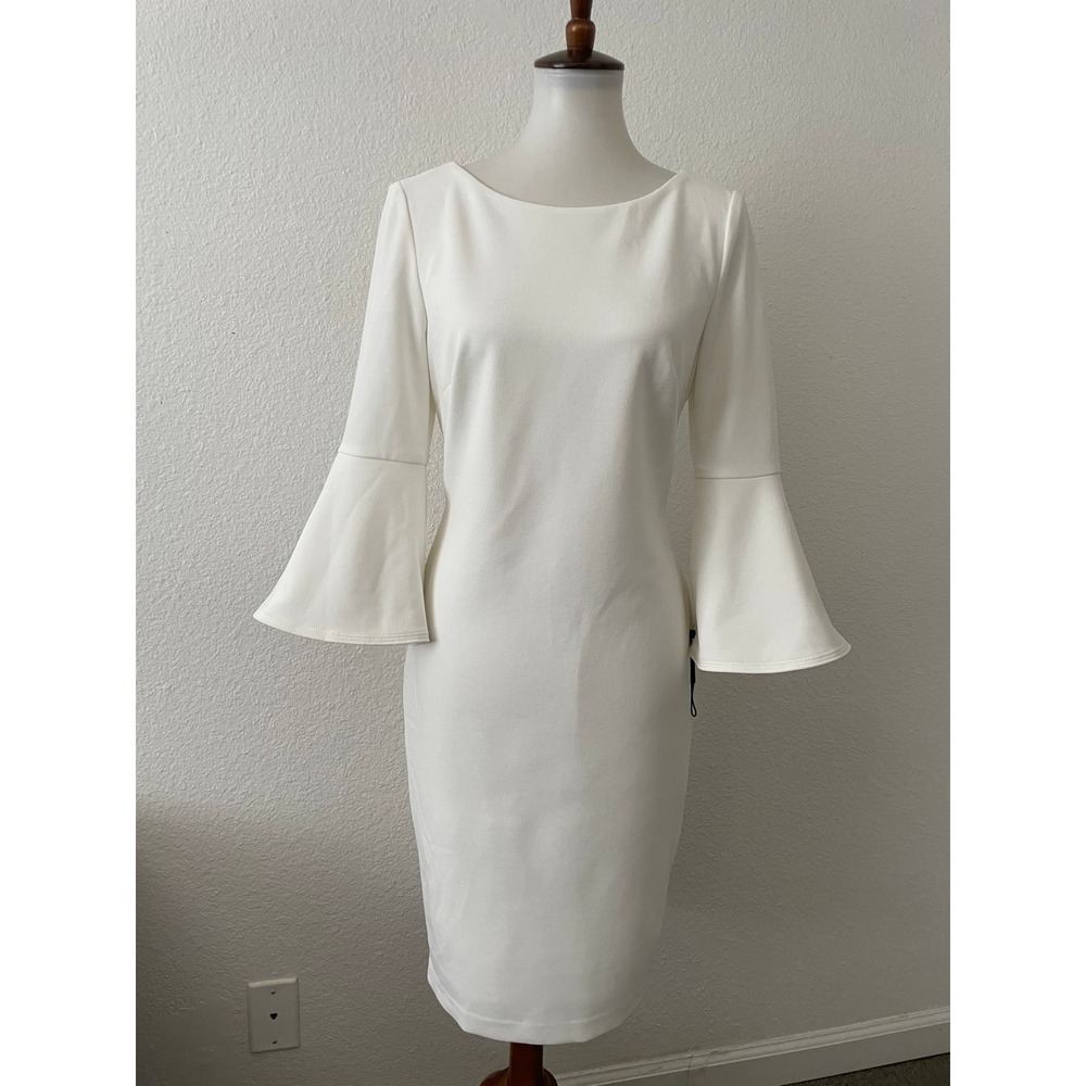 Calvin Klein Sheath Dress Women 10 Tailored Corpcore Cocktail Party Quiet Luxury